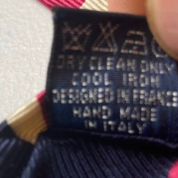 Breuer Men’s Necktie REPP  100% Silk Striped Tie Pink Navy Handmade Italy - Picture 6 of 8